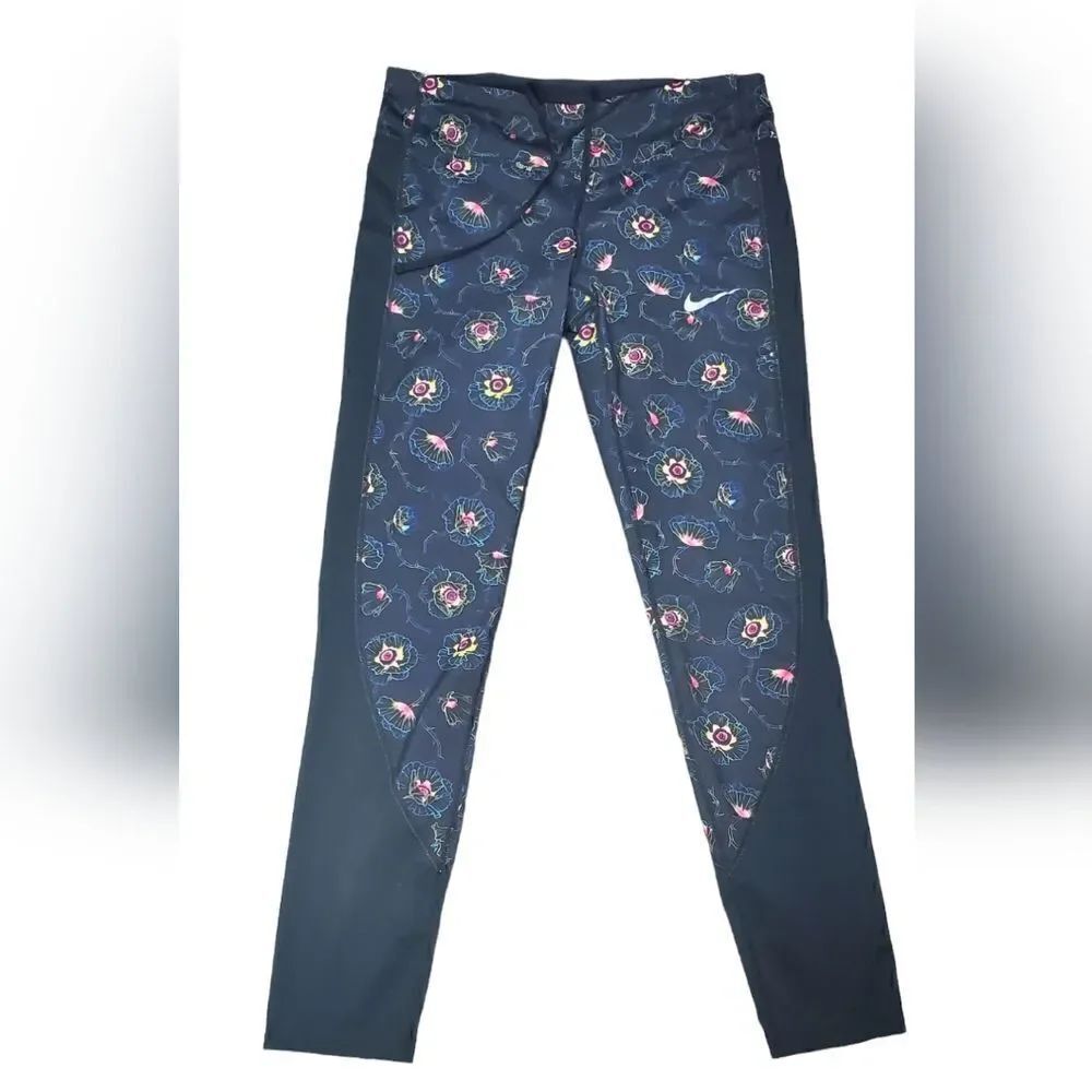 Nike Black & Pink Floral Leggings